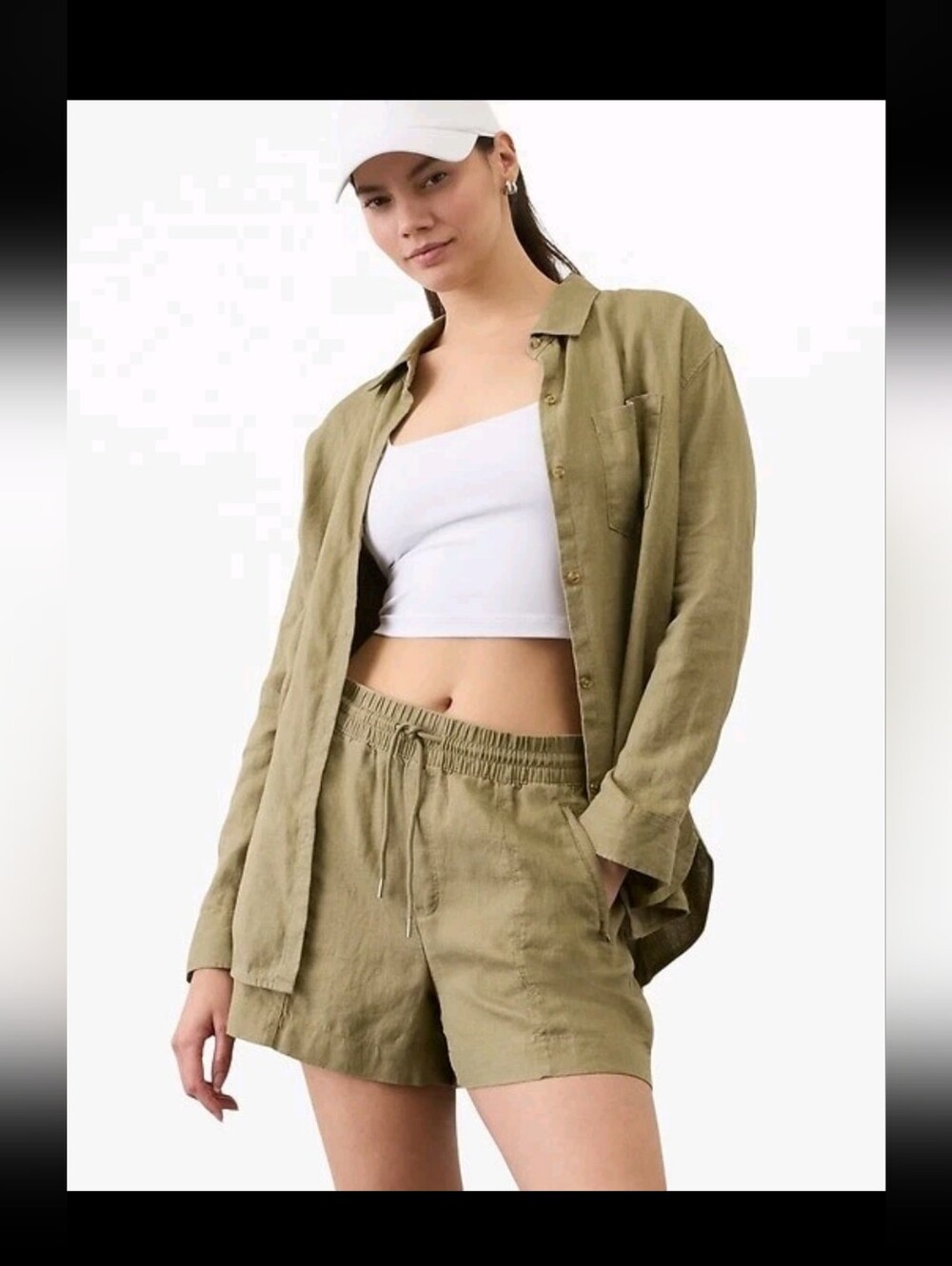 Athleta Retreat Linen Drawstring Shorts